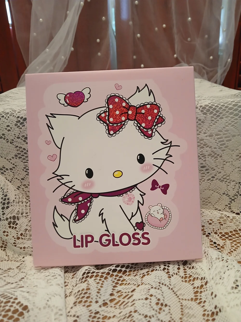 GIRABELLA Lip Gloss Set OF 6 with Cute Kitty Graphic